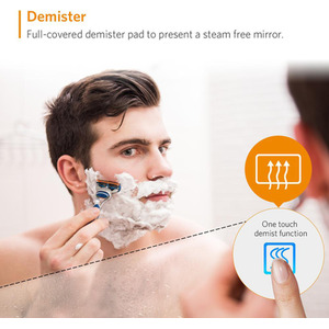 Anti-Fog LED Bathroom Mirror with Charging Port - Silver by Livingandhome