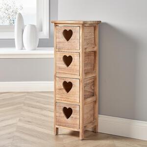 Home Source Hartsmere 4 Drawer Tallboy Chest Storage Unit - Natural - Natural by Home Source