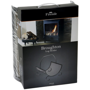 JVL Broughton Log Holder Black - Black by JVL