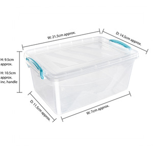 Set of 5 Plastic Clip Lidded Storage Boxes - Clear by JVL