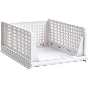 Set of 8 Foldable Stackable Wardrobe Drawer Organiser - White by Livingandhome