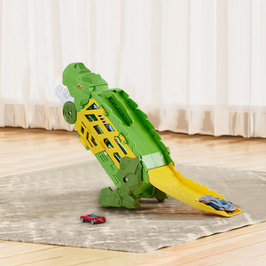 Dinosaur Toy Truck Set - Green and Yellow by komore