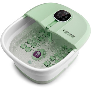 Folding Foot Bath Massage Bubble Foot Spa Basin - Green by Costway