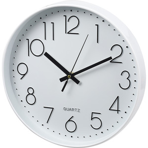 12-Inch Non-Ticking Battery-Operated Wall Clock - White by Livingandhome
