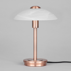 Alabaster Shade Touch Table Lamp - Antique Copper by Litecraft