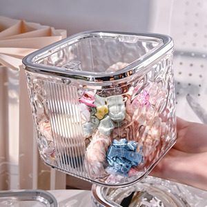 Crystal-Clear Mini Desktop Rubbish Bin - White by komore