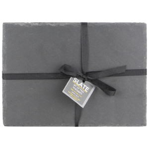 Set of 2 Rough Edge Slate Placemats - Black