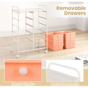 Storage Rolling Cart with 10 Drawers by Costway