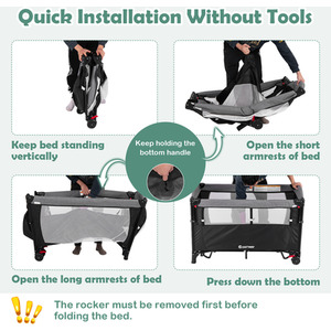 5-in-1 Baby Bassinet Bedside Sleeper - Black by Costway