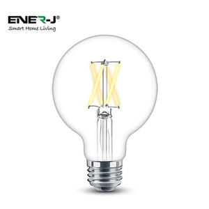 Smart WiFi Vintage G95 LED Globe Bulb Amber Glass Dimmable CCT Changing, 8.5W - Neutral by EnerJ Smart
