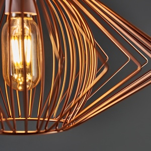 Disperse Geometric Design Copper Wire Basket Cage Ceiling Pendant Light Shade - Copper by ValueLights