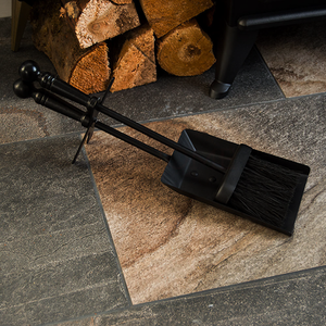 Hearth Steel Shovel And Brush Set - Black by Vida Designs