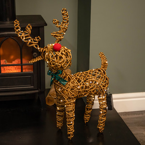 Battery Operated Light up Christmas Reindeer with Nose and LEDs - Brown by Samuel Alexander