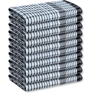 Wonder Dry Cotton Tea Towels (Pack of 10) - Black by A & B TRADERS