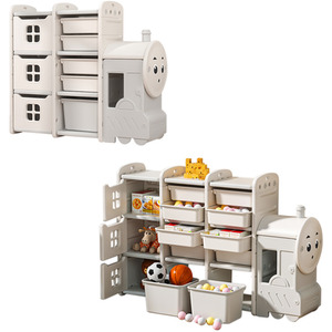 Kidkid Kids Toy Storage Rack Train Design Floor Organizer - Grey / 129cm by Kidkid