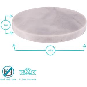 12pc Marble Placemats Round Coasters Set - White by Argon Tableware