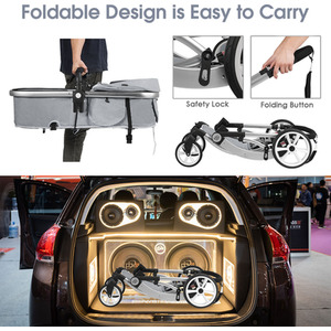 2-in-1 Baby Stroller Pushchair - Grey by Costway