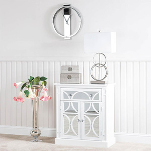 Round Modern Mirror Wall Clock - Clear by Vanity Living