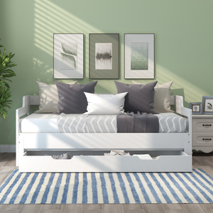 Single Guest Sofa Bed - White by Abrihome