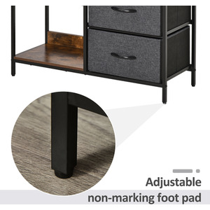 HOMCOM Storage Cabinet 3 Drawer Chest Dresser Tower with 2 Shelves - Brown and black by HOMCOM