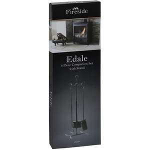 JVL Edale Contemporary Fireside Companion 3-Piece Set - Black by JVL