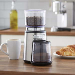 Morphy Richards Stainless Steel Burr Grinder - Silver by Morphy Richards