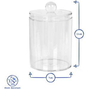 Reusable Plastic Bathroom Canisters with Clear Lid - Pack of 4 - Clear by Harbour Housewares