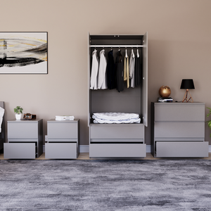 Denver Bedroom Set (2 Drawer Bedside (x2), 3 Drawer Chest, 2 Door Wardrobe) by Vida Designs