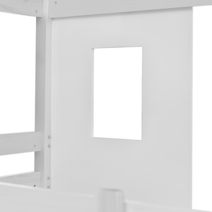 Solid Pine Wood Children Cabin Bed for Kids - White by Abrihome