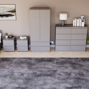 Denver Bedroom Set (2 Drawer Bedside(x2), 8 Drawer Chest, 2 Door Wardrobe) by Vida Designs