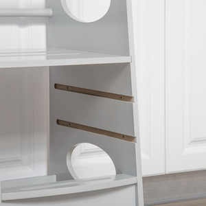 HOMCOM Kids Step Stool Kitchen Stool with Adjustable Standing Platform - Grey by HOMCOM