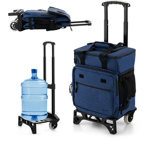 Costway 50-Can Large Rolling Cooler Cooler Bag - Dark Blue by Costway