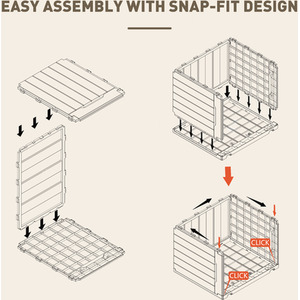 HOMCOM 107 L Plastic Storage Chest with Lock Hole Handles by HOMCOM