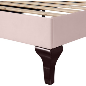 Upholstered Bed with Height-adjustable Headboard - Pink / 90cm by Abrihome