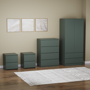 Denver Bedroom Set (2 Drawer Bedside (x2), 4 Drawer Chest, 2 Door Wardrobe) by Vida Designs