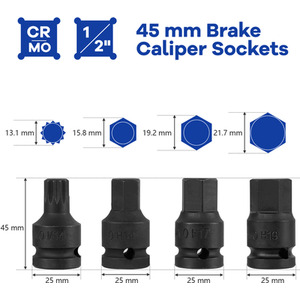 16pcs Impact Brake Caliper Socket Set - Orange by Costway