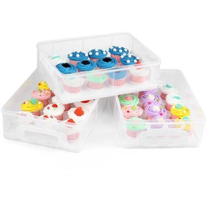 3 Tier Stackable Cupcake Carrier Box - Clear by Gr8 Home