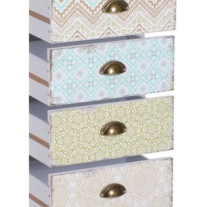 HOMCOM Chest of 5 Drawers Bedside Cabinet - White, Multi colour by HOMCOM