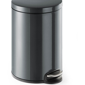 Durable Round Metal Pedal Bin - Charcoal / 20l by Durable