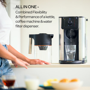 Aurora Filtered Coffee Machine and Instant Filtered Hot Water Dispenser - Black by Aqua Optima
