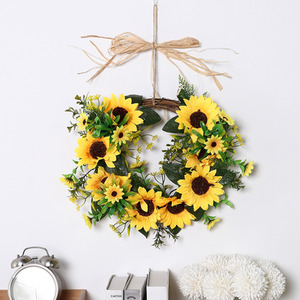 Hangable Wedding Decor Sunflower Wreath - Yellow by Livingandhome