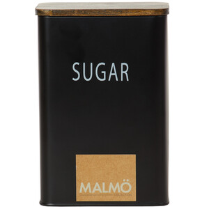 Malmo Rectangular Canister - Black / Sugar
