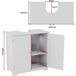 Priano 2 Door Under Sink Cabinet - White by Vida Designs
