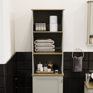 Priano 1 Door 2 Shelf Tall Cabinet - Grey by Vida Designs