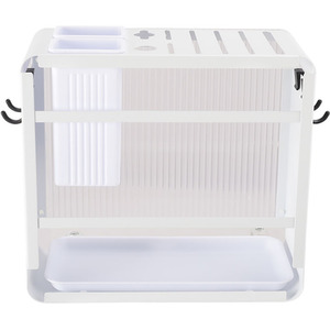 Acrylic Knife and Utensil Holder with Drain Tray - white / 11cm by Livingandhome