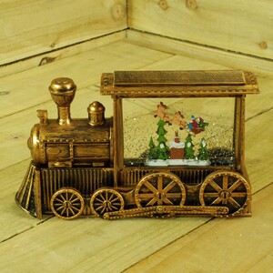 Water Spinner Christmas Train and with Santa Scene - Brown by Samuel Alexander