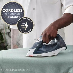 Breville VIN439 Turbo Charge Cordless Iron 2600W Steam Shot Navy - Navy by Breville