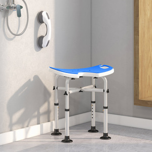 HOMCOM Adjustable Shower Stool with Grab Rail Padded Seat by HOMCOM