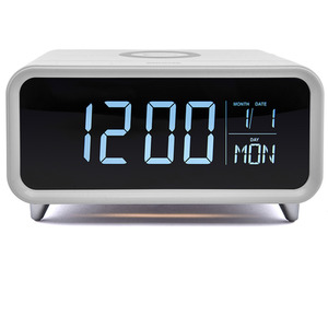 Groov-e Athena Alarm Clock with Wireless Charging Pad - White by Groove