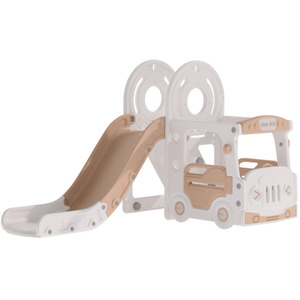 Kids Toddler Slide Climber Playset with Basketball Hoop - white by Livingandhome